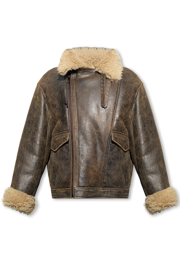 Leather jacket with logo od Acne Studios